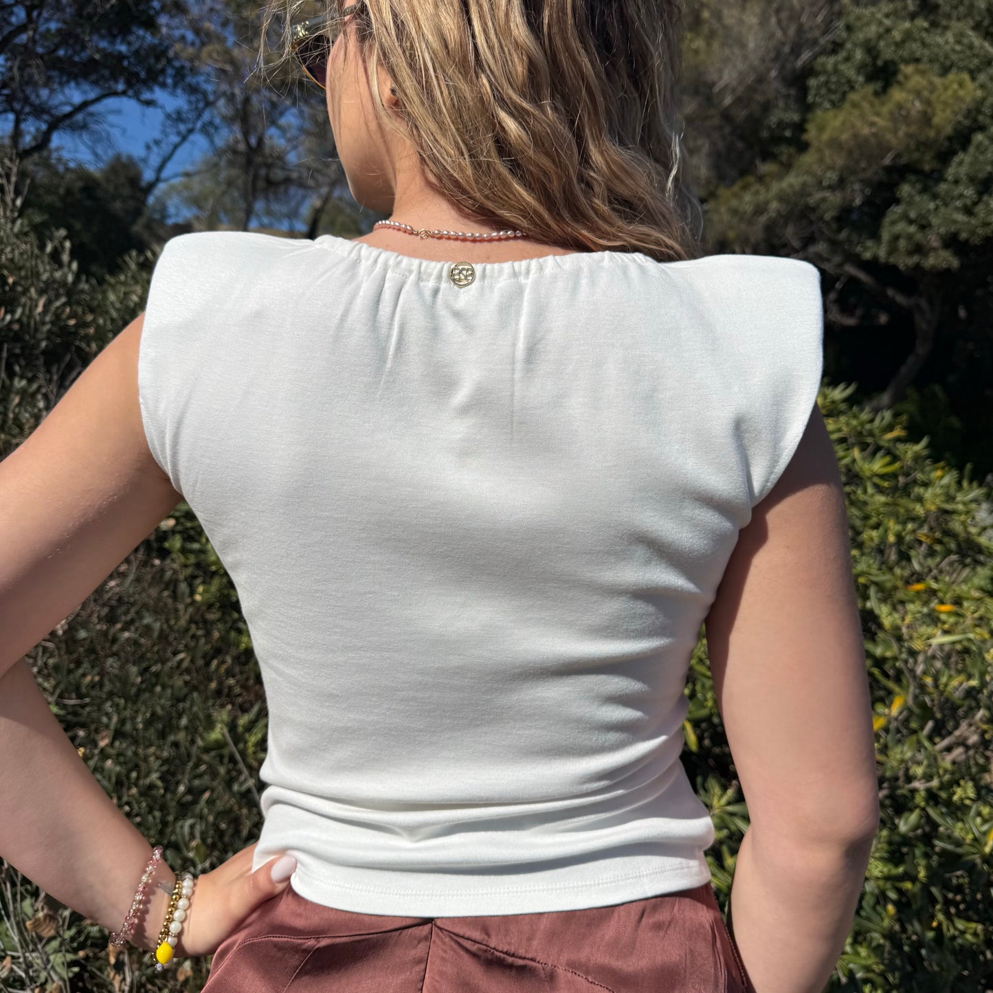 Top asymétrique blanc
