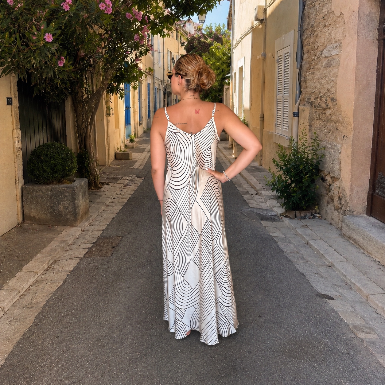 Robe rayée blanche