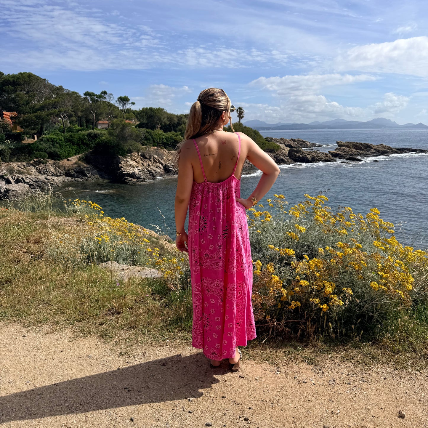 Robe bandana rose