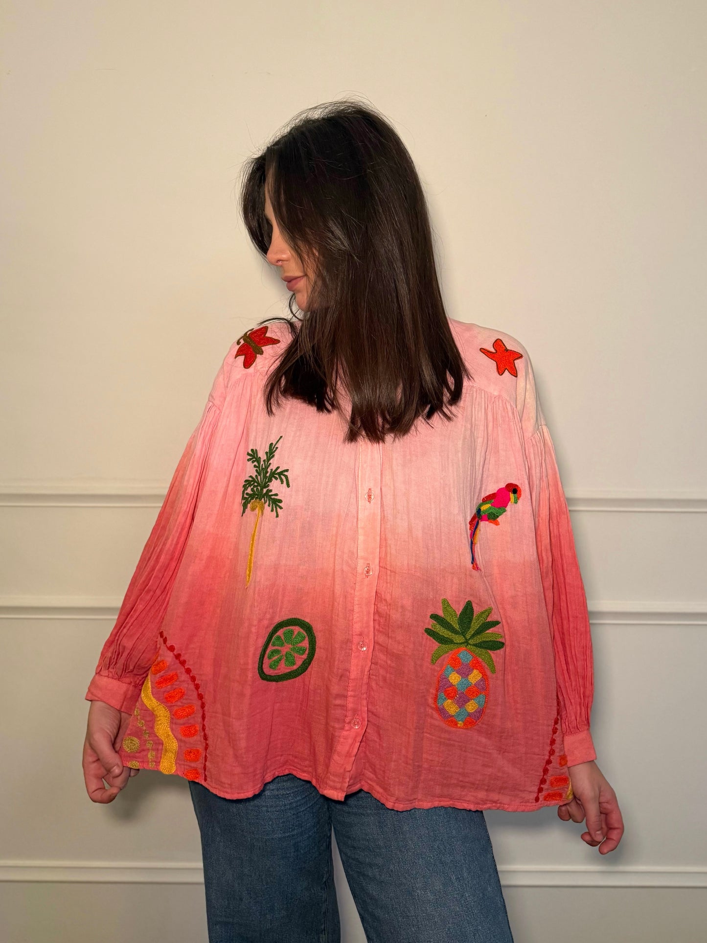 Chemise rose SANTORIN