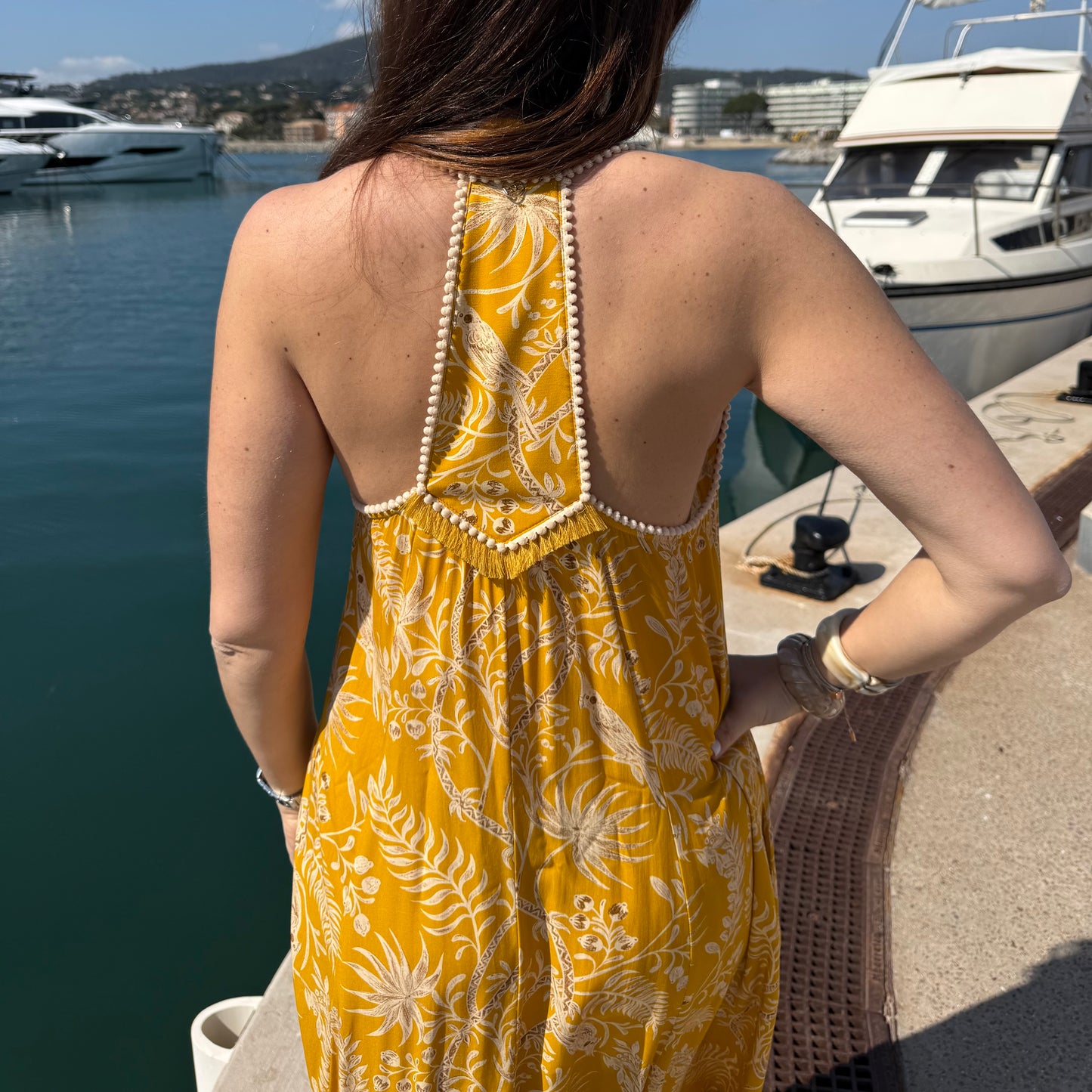 Robe imprimée jaune