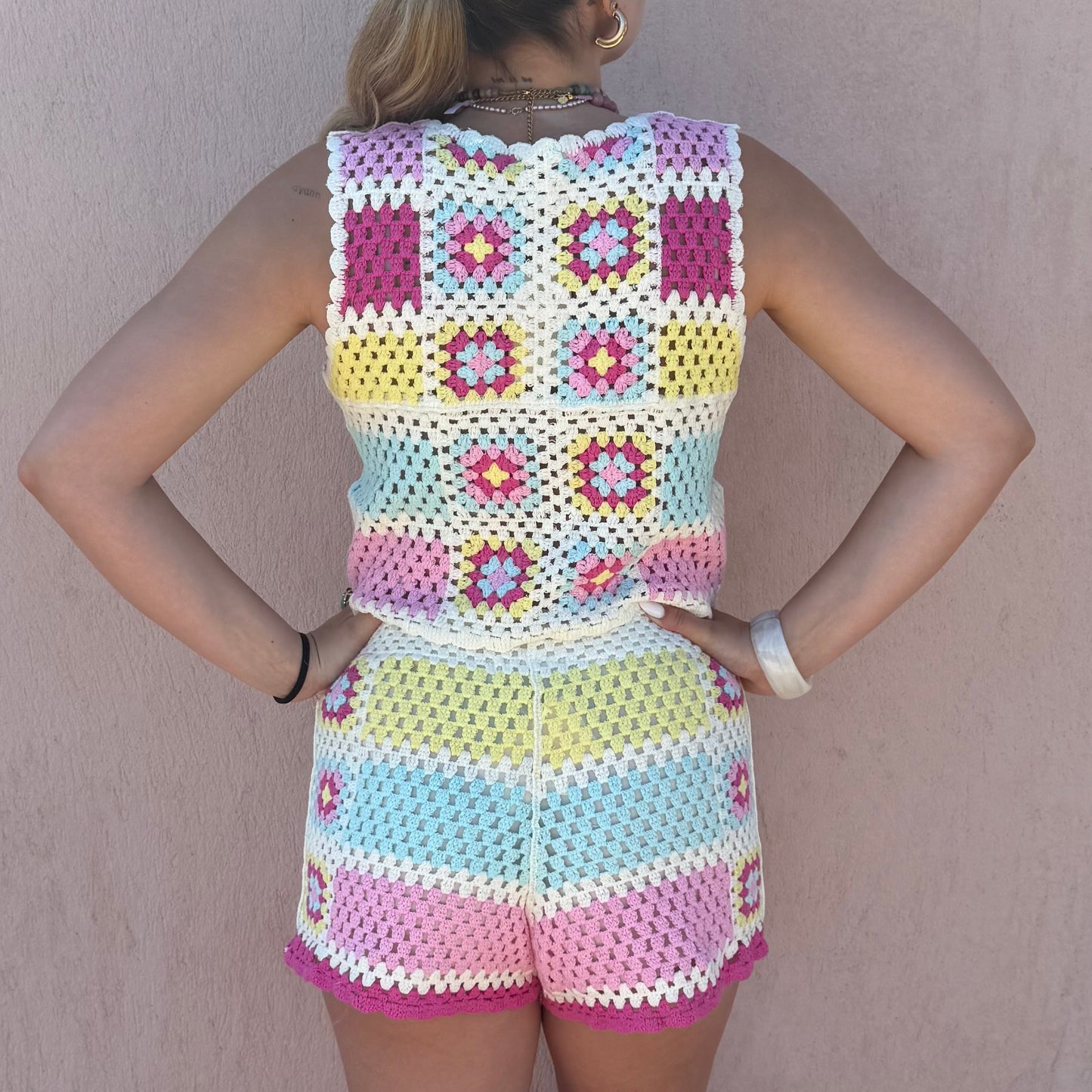 Short crochet multicolore
