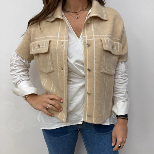 Veste manches courtes beige