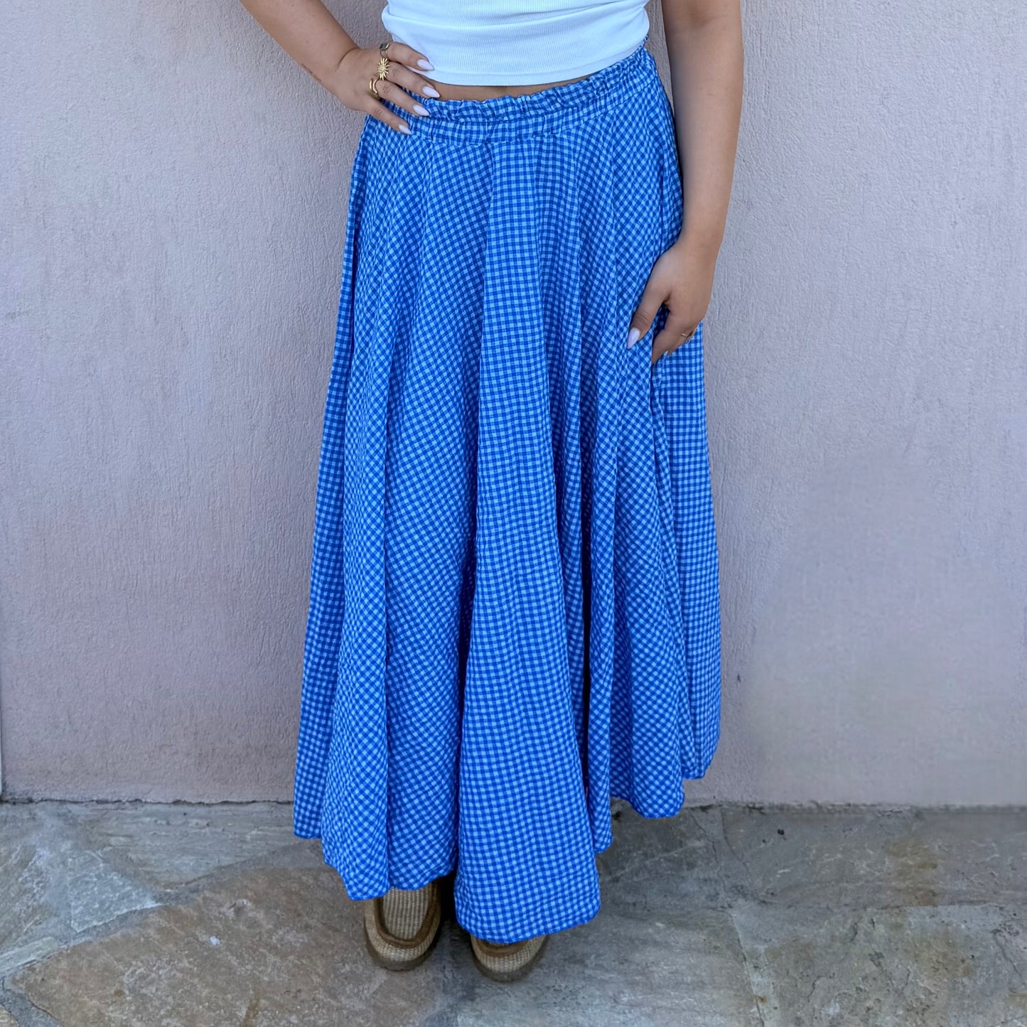 Jupe Vichy bleue