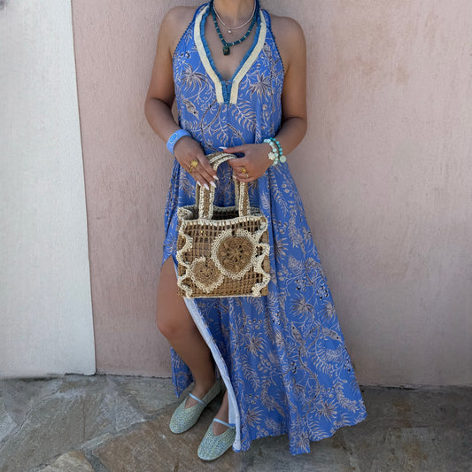 Robe imprimée bleue
