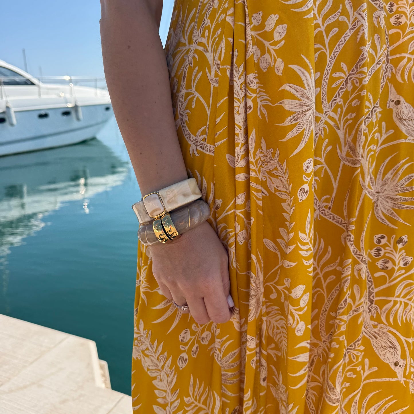 Robe imprimée jaune