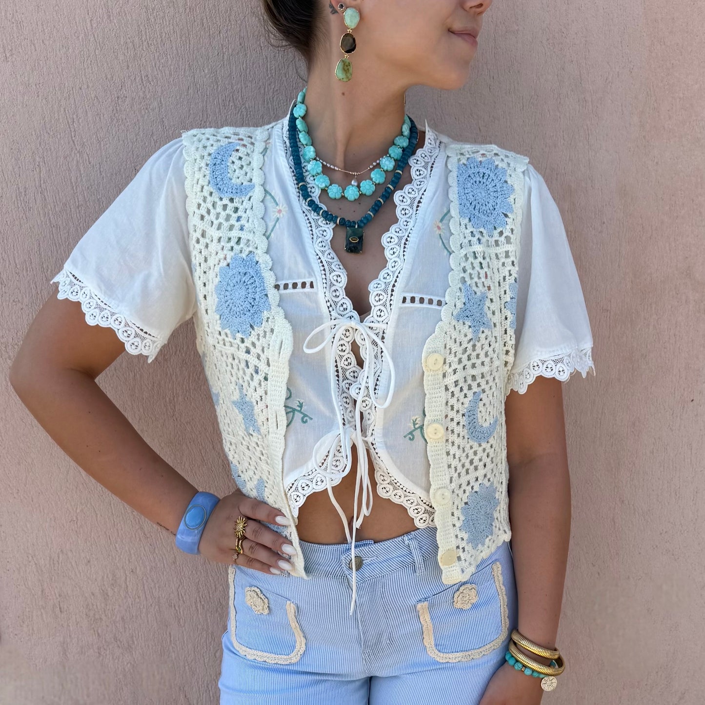 Gilet crochet lune