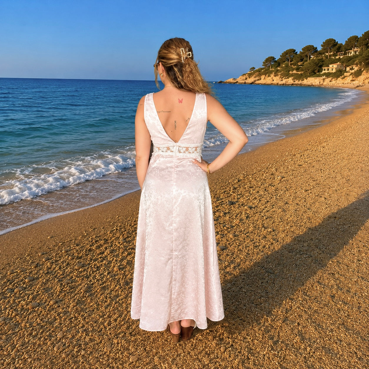 Robe dentelle rose