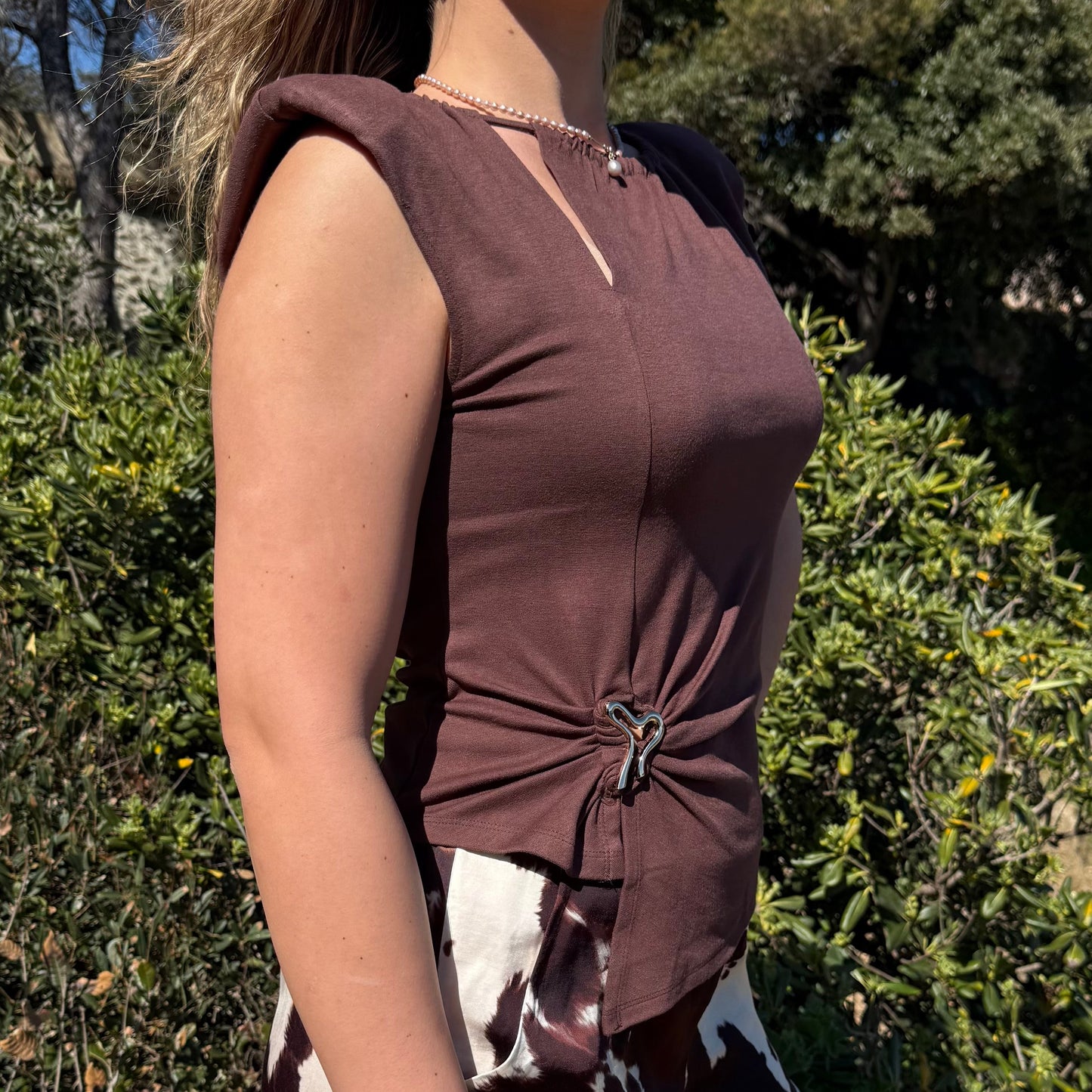Top asymétrique chocolat