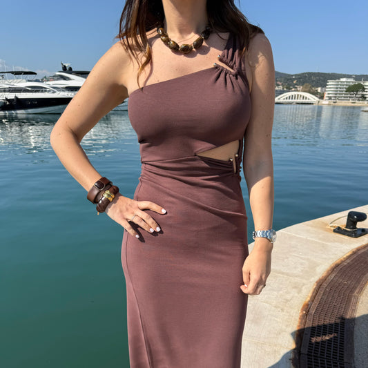 Robe structurée marron