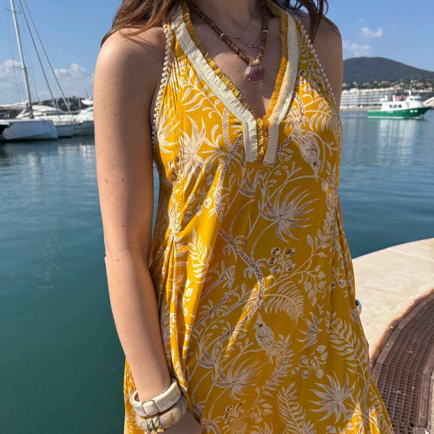 Robe imprimée jaune