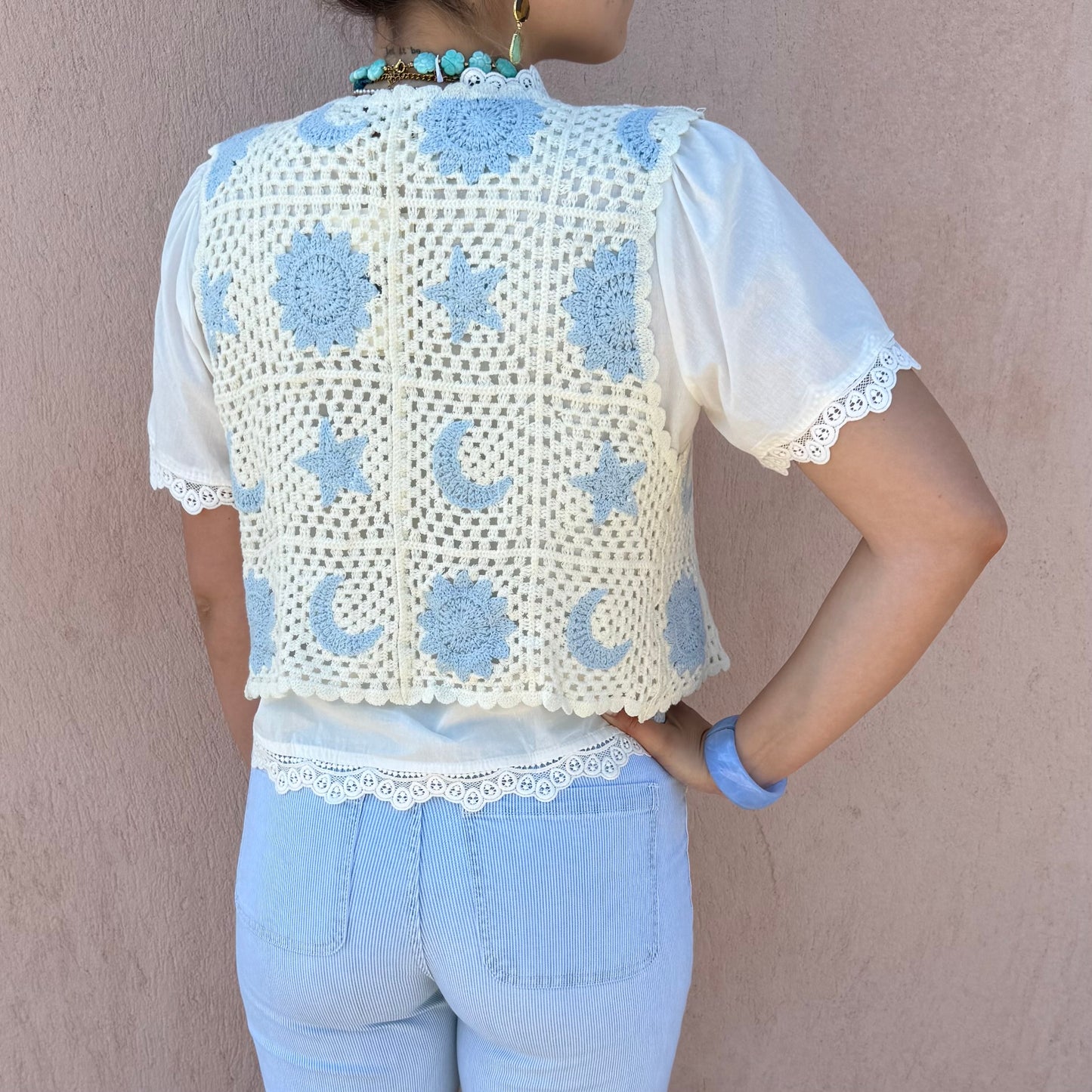 Gilet crochet lune