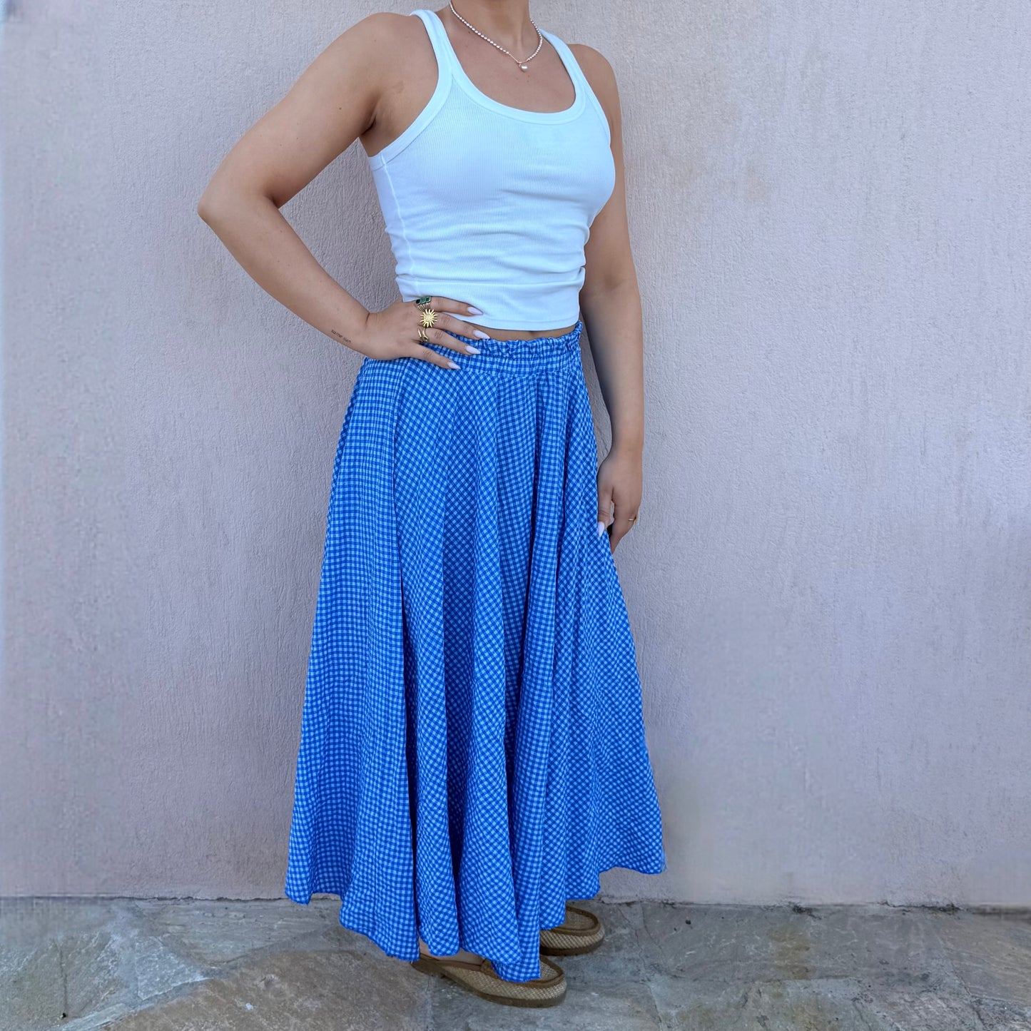 Jupe Vichy bleue