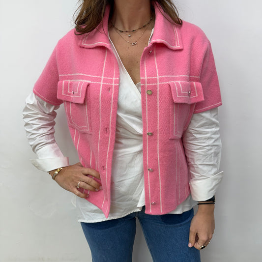 Veste manches courtes rose