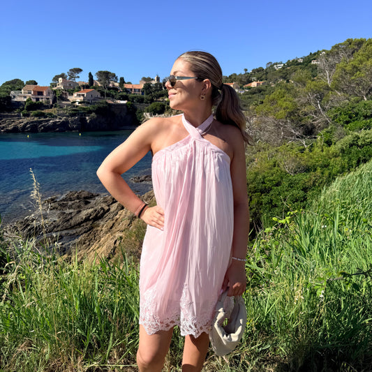 Robe dos nu rose