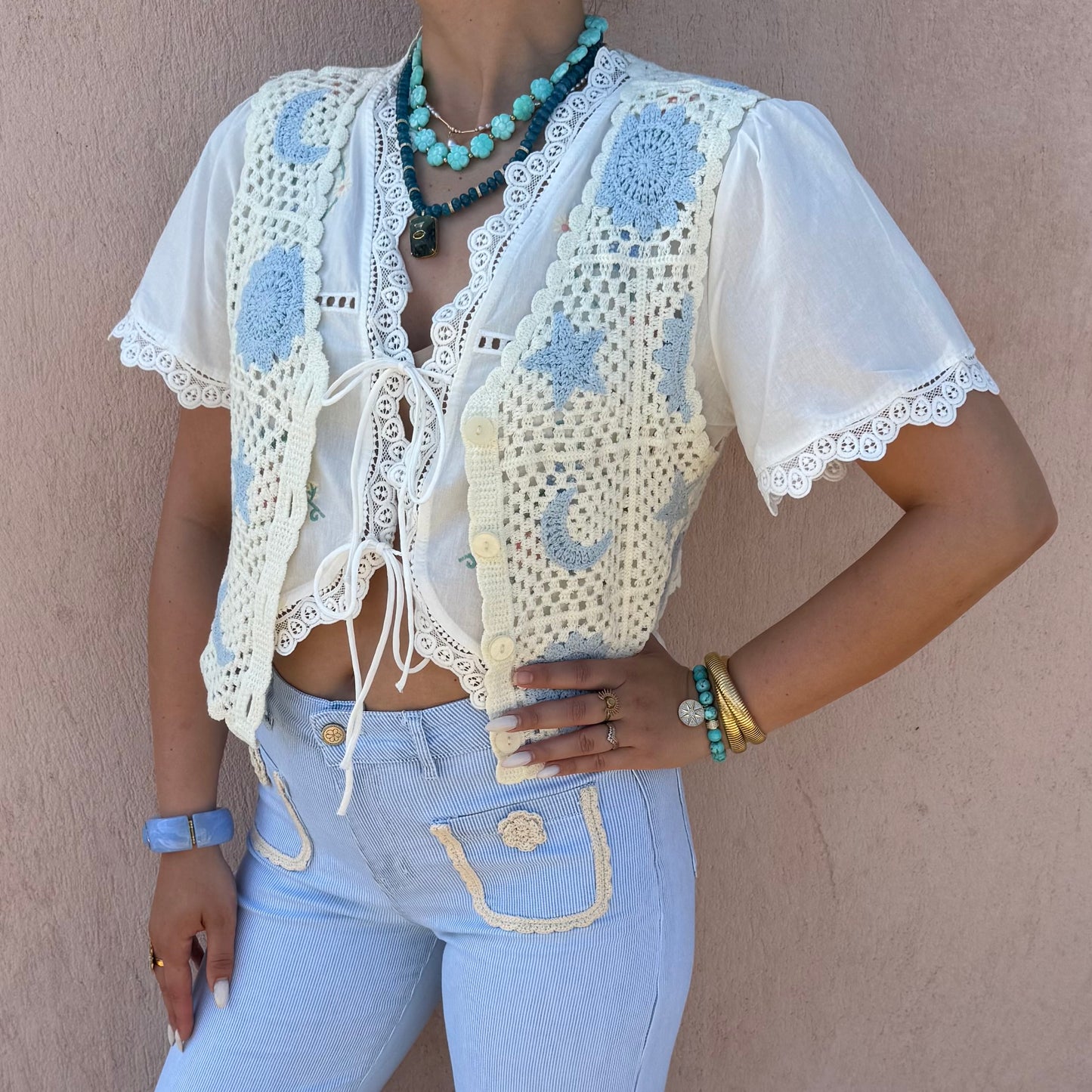 Gilet crochet lune