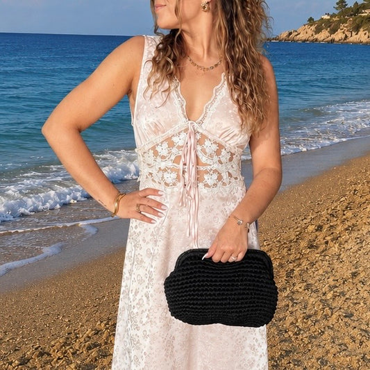 Robe dentelle rose