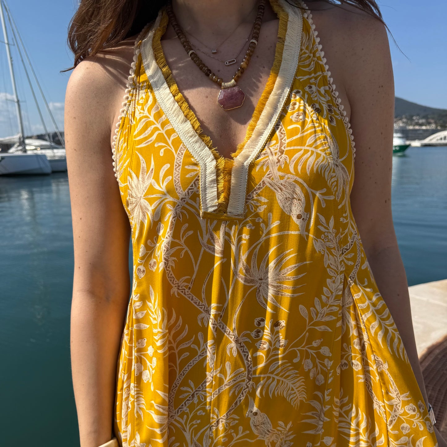 Robe imprimée jaune