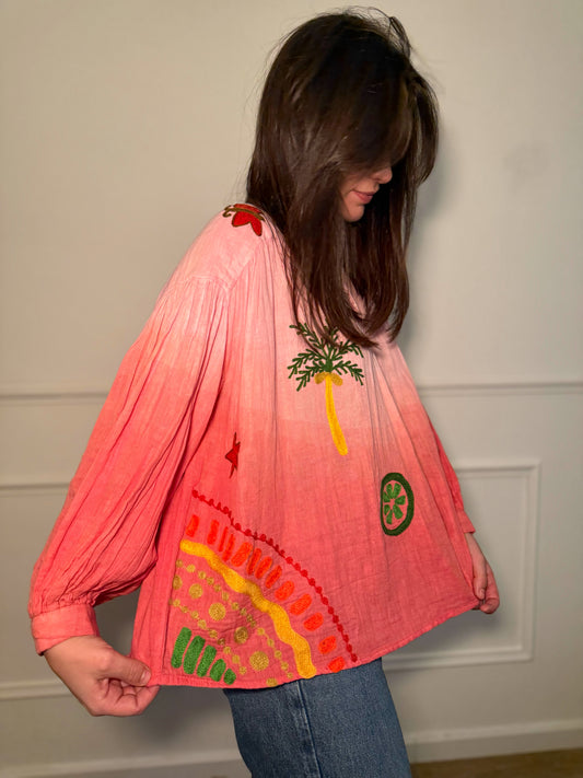 Chemise rose SANTORIN